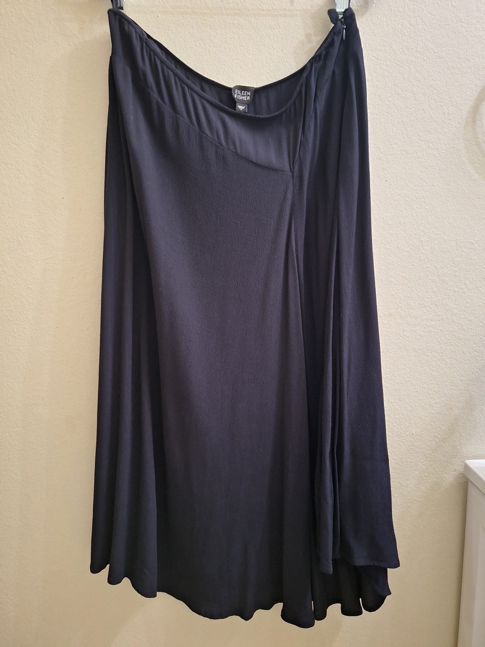 Eileen Fisher Navy Flowy Maxi  Minimalist Capsule Wardrobe, A-line Skirt, Large